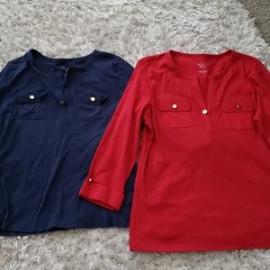 (2) Women's 3/4 Sleeve tops